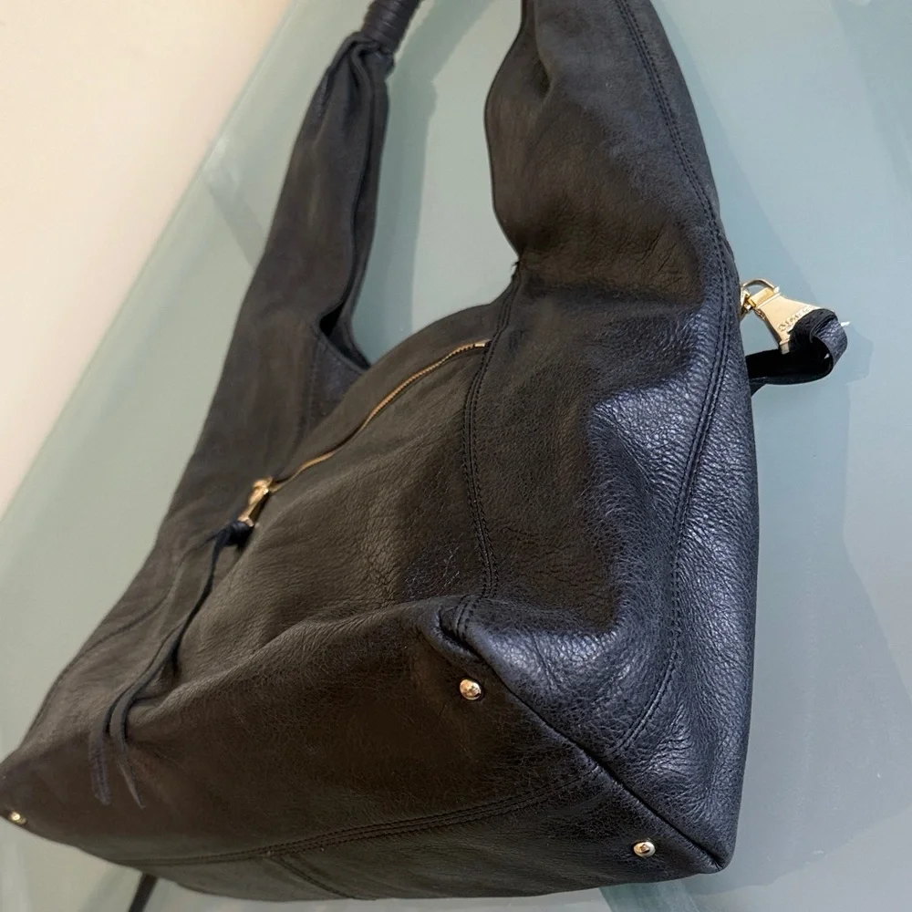 Aimee Kestenberg Slouchy Hobo Bag Black Leather Designer Hobo Bag
